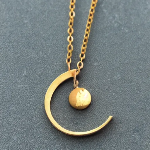 Prompt: a product photo of a necklace in the shape of the earth