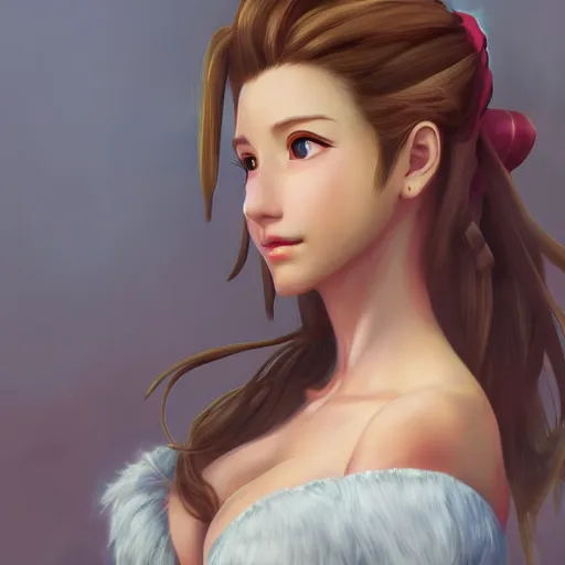 Image similar to aerith gainsborough by nick silva, ja mong, digital, trending artstation