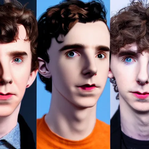 Prompt: a hybrid of benedict cumberbatch and freddie highmore and timothee chalamet, concert, on the stage, singer in the voice tv show, photo realistic, highly detailed, perfect face