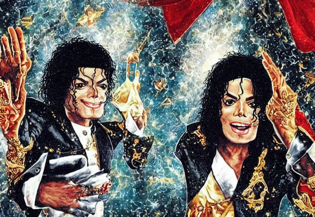 Image similar to michael jackson as a tarot card