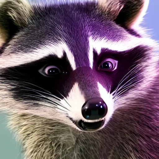 Image similar to a raccoon with a telephoto lens for a nose, octane render, hyperrealism, photorealism, unreal engine, dramatic lighting, volumetric lighting, uplighting
