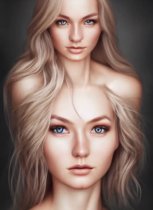 Prompt: a gorgeous norwegian female photo, professionally retouched, soft lighting, realistic, smooth face, full body shot, torso, dress, perfect eyes, sharp focus on eyes, 8 k, high definition, insanely detailed, intricate, elegant, art by artgerm and jason chan and mark hall