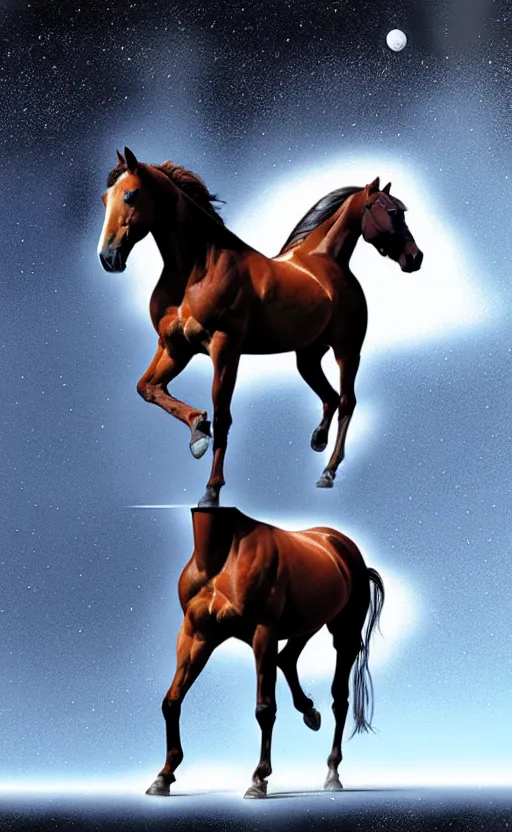 Image similar to a horse is standing on astronaut, concept art, rutkowski