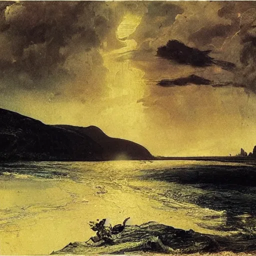 Image similar to art by peder balke, walter crane