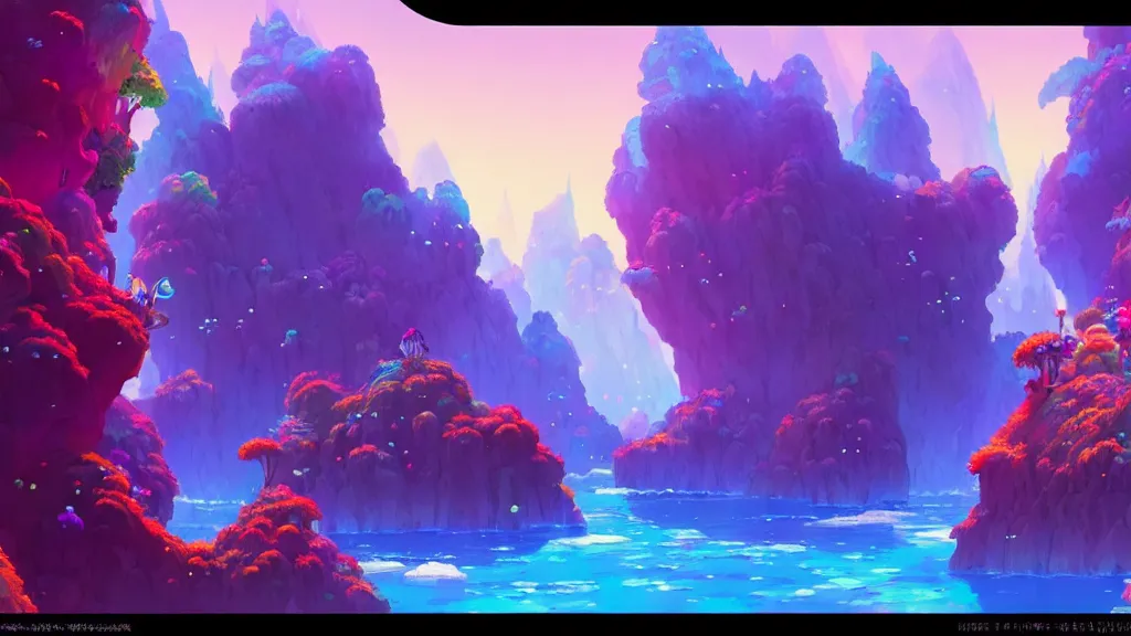 Image similar to colorful crystal cave, studio ghibli, pixar and disney animation, sharp, rendered in unreal engine 5, highly detailed, digital painting, artstation, concept art, smooth, sharp focus, illustration, wide angle, artbook, wallpaper, splash art, promo art, dramatic lighting, art by artgerm and greg rutkowski and bo chen and jin xiaodi