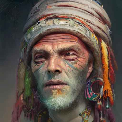 Image similar to portrait of the shaman in the style by Mandy Jurgens