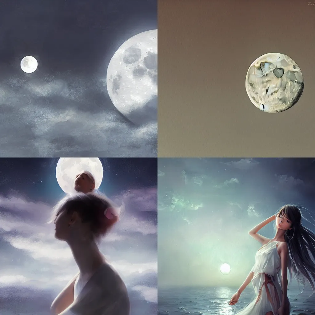 Prompt: moon by WLOP