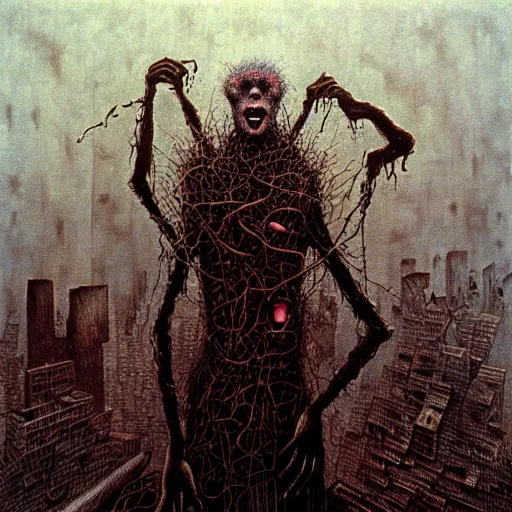 Image similar to 9 / 1 1 terror attack by otto dix, junji ito, hr ginger, jan svankmeyer, beksinski, claymation, hyperrealistic, aesthetic, masterpiece