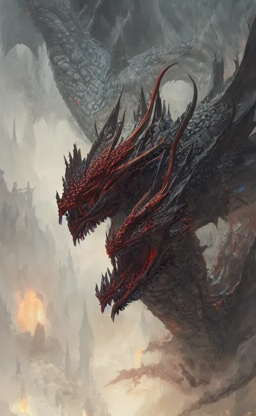 Prompt: firebreathing dragon, symmetrical facial features, front game card, drark, marvel comics, dark, intricate, highly detailed, smooth, artstation, digital illustration by ruan jia and mandy jurgens and artgerm and wayne barlowe and greg rutkowski and zdislav beksinski