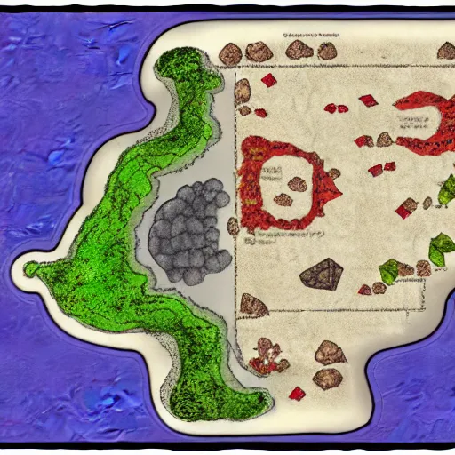 Image similar to dnd volcanos battle map layout