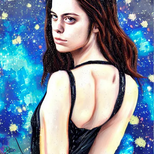 Image similar to effy stonem using star blouse, oil painting, ultradetailed, digital painting, ultradetailed