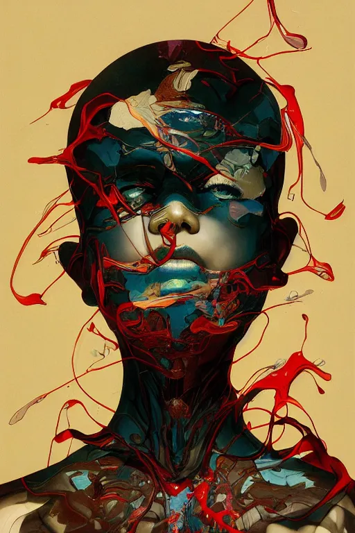 Image similar to prompt : figurative unique features subconscious, symmetrical face, portrait soft light painted by james jean and katsuhiro otomo and erik jones, inspired by akira anime, smooth face feature, intricate oil painting, high detail illustration, sharp high detail, manga and anime 1 9 9 9