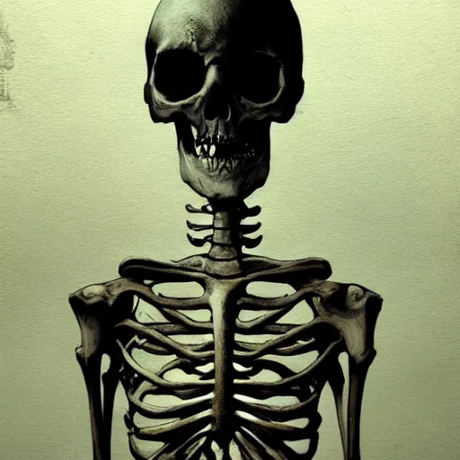 Prompt: skeleton girl, horror, grunge, loony toons style, illustrated by Greg Rutkowski and Caspar David Friedrich., Trending on artstation, artstationHD, artstationHQ, 4k, 8k