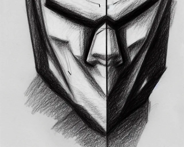 Image similar to draft drawing of a european man covering face with mask, a sketch by choro choi, thin stroke, trending on artstation, context art, pencil sketch, high detail