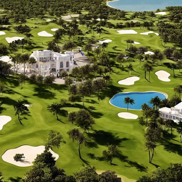 Photograph Of FBI Raid At Mar A Lago Golf Course By Stable Diffusion 