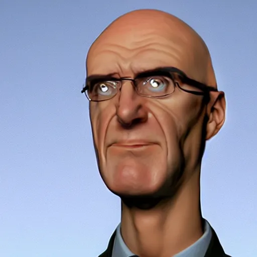 Image similar to A middle-aged Dr. Venture in real life with a hooked nose, a long gaunt face and skinny body and neck, very thin and bald, realistic, very realistic, hyperrealistic, highly detailed, very detailed, extremely detailed, detailed, digital art, oil painting, trending on artstation, headshot and bodyshot, detailed face, very detailed face, extremely detailed face, HD Quality, 8k resolution, very very detailed face, real life