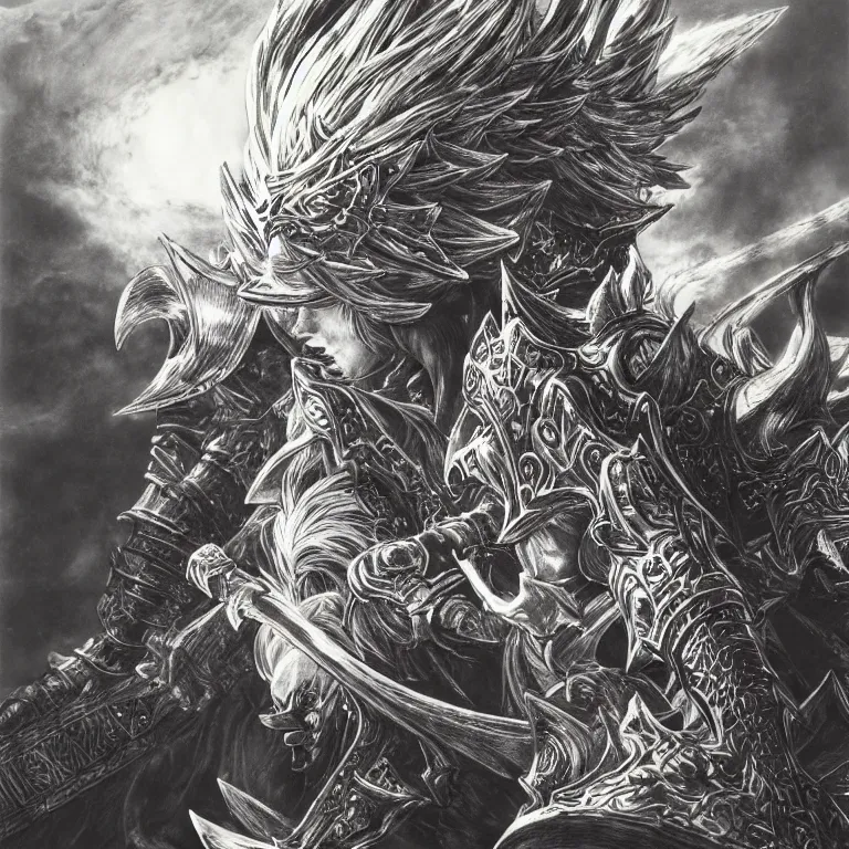 Image similar to The Nameless King, detailed illustration by Yoshitaka Amano