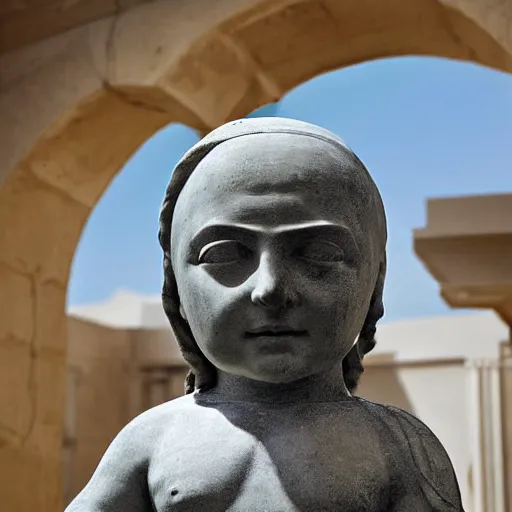 Prompt: greek statue of stewie griffin, photograph