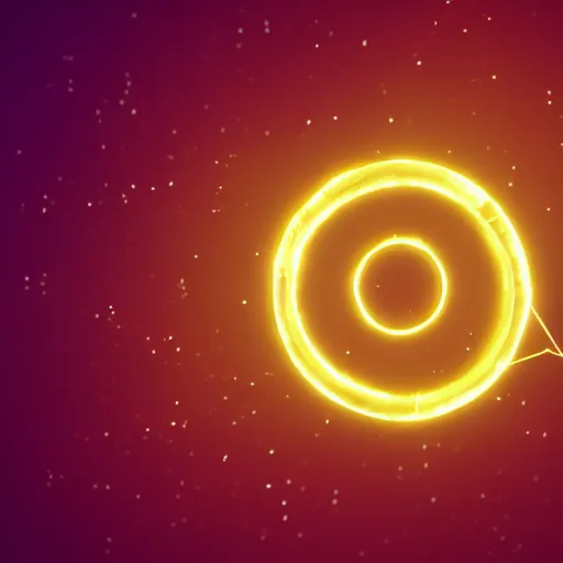 Image similar to a powerful magic golden ring, black background, magical glow, octane render,