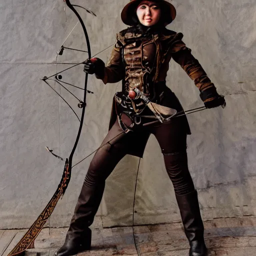 Image similar to photo of female steampunk archer