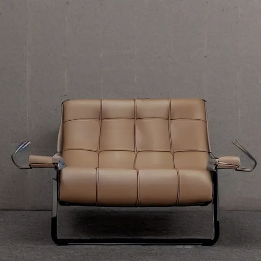 Prompt: a retro modern lounge chair in leather, inspired by a baseball glove, professional interior exhibit, magazine photo