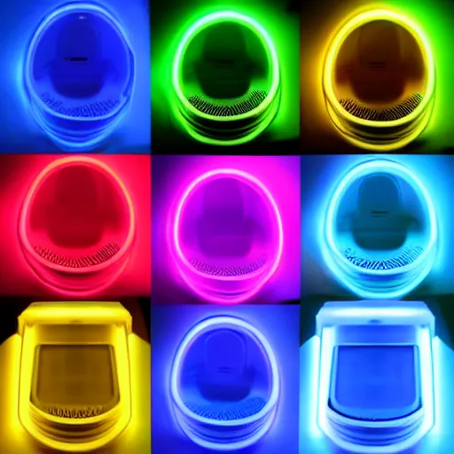 Image similar to rainbow gamer rgb light up toilet