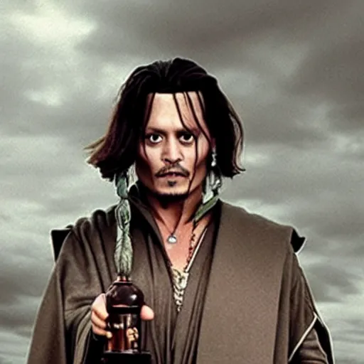 Image similar to johnny depp as a jedi