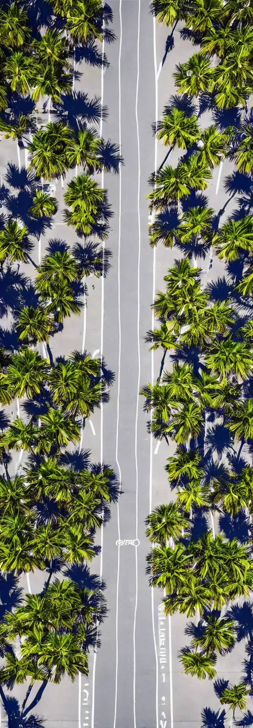 Image similar to satellite photo of walk of fame, palm trees, bicycles straight lines, accessible for the disabled, by professional photographer, 8 k resolution, photo, high quality