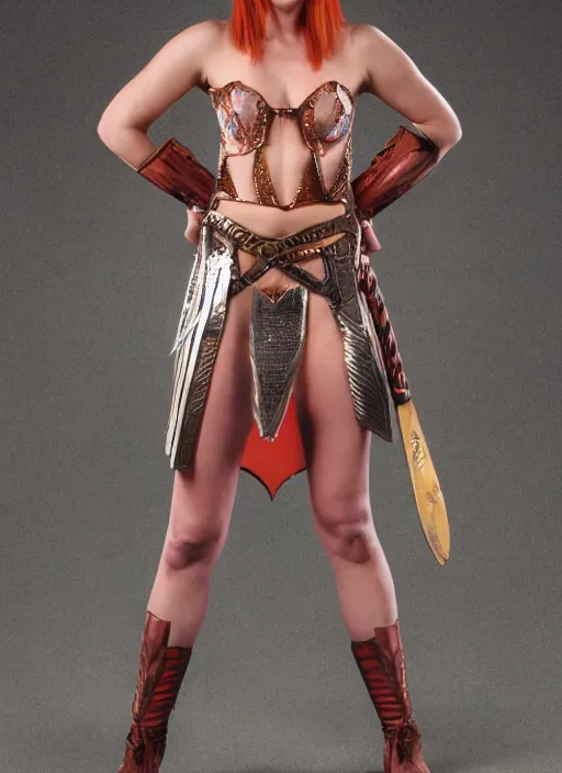 Prompt: leeloo dallas as xenia warrior princess, full body portrait