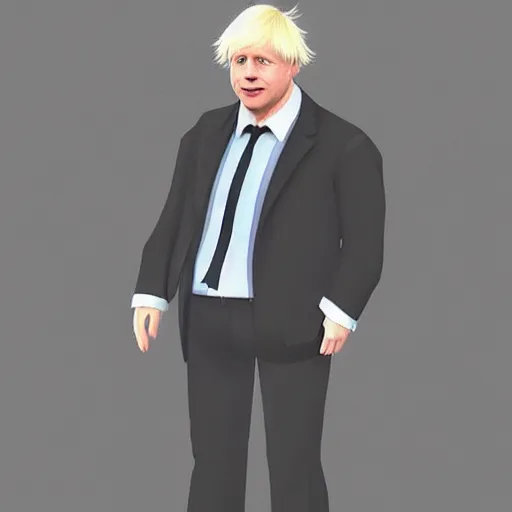 Prompt: boris johnson as a video game character, character design, concept art