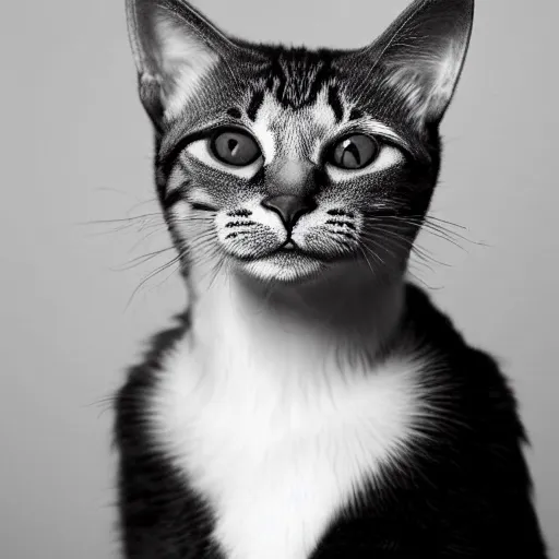Prompt: a feline human - cat - hybrid, animal photography