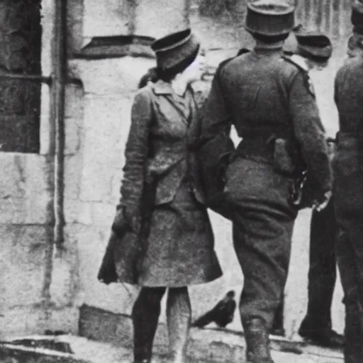 Image similar to emma watson being arrested during the nuremberg trials