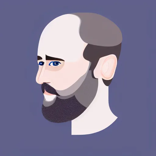 Prompt: A portrait of a british man, digital painting man with short dark blond hair and a beard, blue grey eyes, pale skin, english heritage, cartoon, simple, digital art, head shot, 8k