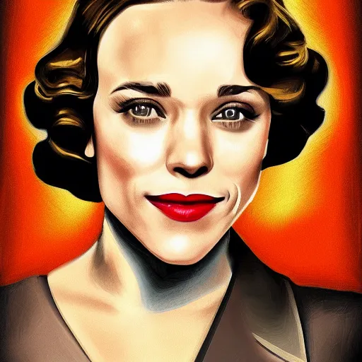 Prompt: rachel mcadams as a 1 9 2 0 s mob gangster, detailed digital painting, intricate