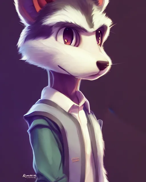 Image similar to character concept art of a cute young male anthropomorphic furry | | adorable nuzzler, key visual, realistic shaded perfect face, fine details by stanley artgerm lau, wlop, rossdraws, james jean, andrei riabovitchev, marc simonetti, and sakimichan, trending on weasyl