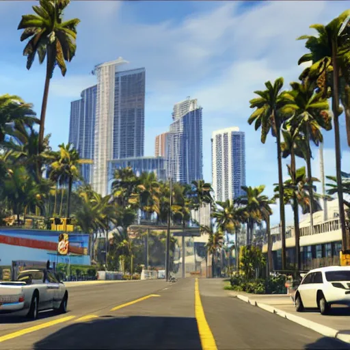 Image similar to Grand theft auto 6 in Miami 4k detail