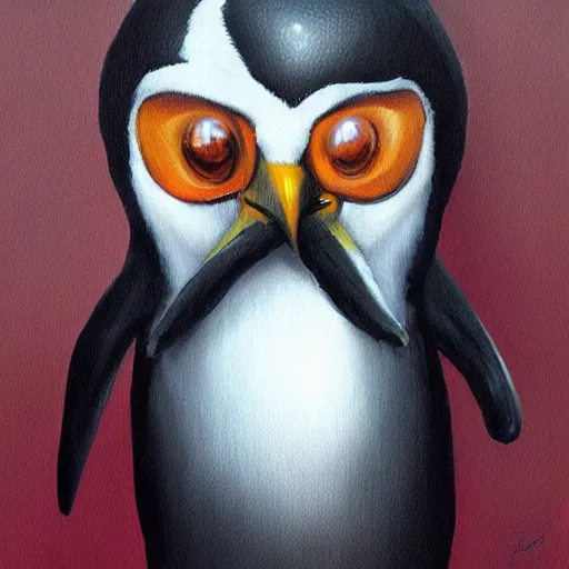 Prompt: Office penguin portrait by artgerm, WLOP