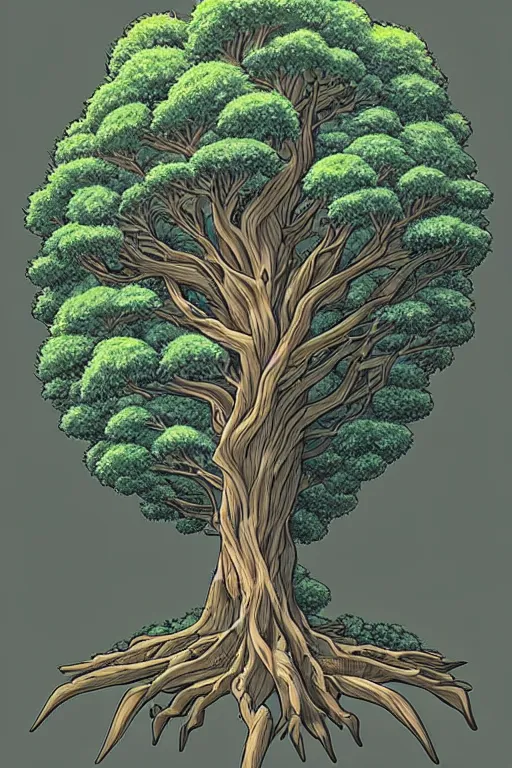 Prompt: a tree, by ghibli studio, intricate, elegant, highly detailed, smooth, sharp focus, artstation