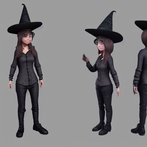 Image similar to research scientist witch. 3 d character design, top - rated on cgsociety