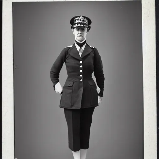 Prompt: a full body photograph of a metropolitan police woman, high quality photograph, highly detailed