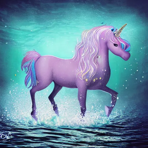 Image similar to an underwater unicorn