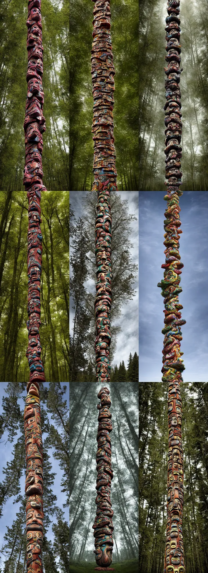 Image similar to totem pole l - tree fractal by callebaut, erik johansson, kim keever,