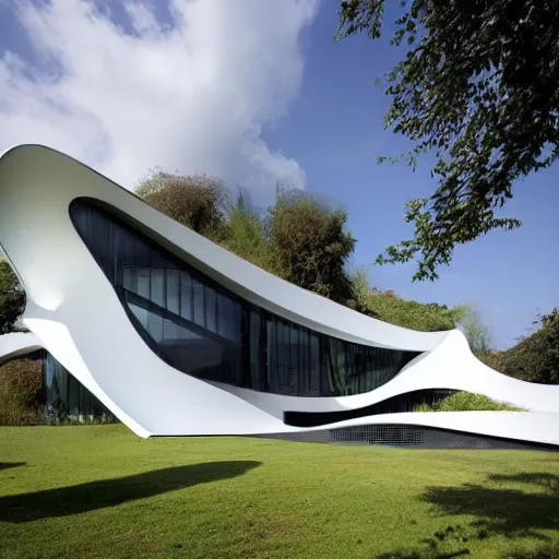 Image similar to house designed by zaha hadid