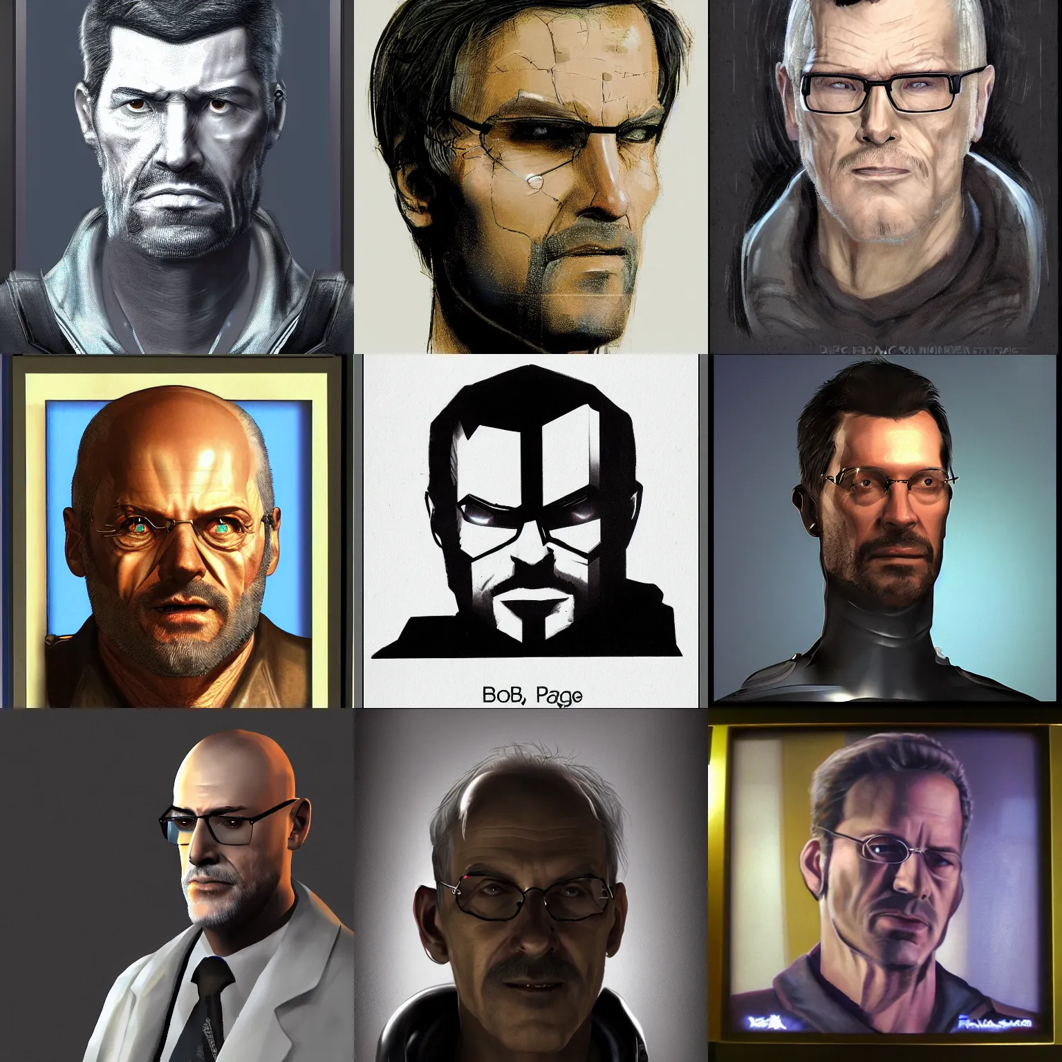 Prompt: portrait of Bob Page (from Deus Ex video game) -768