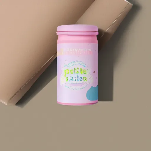 Image similar to pastel color, packaging design, kids products, gift packaging, bottle and label, behance, pintrest, kids, packaging, organic shapes, pattern