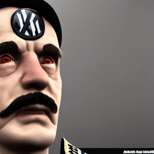 Image similar to adolf hitler as yoohoo toy, realistic, octane render, trending on artstation, grteg rutkowski