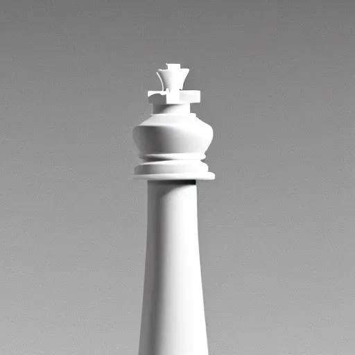 Image similar to a polygonal mesh render of a a chess piece on a pedestal in a vast white room, courtesy of Centre Pompidou, archival pigment print