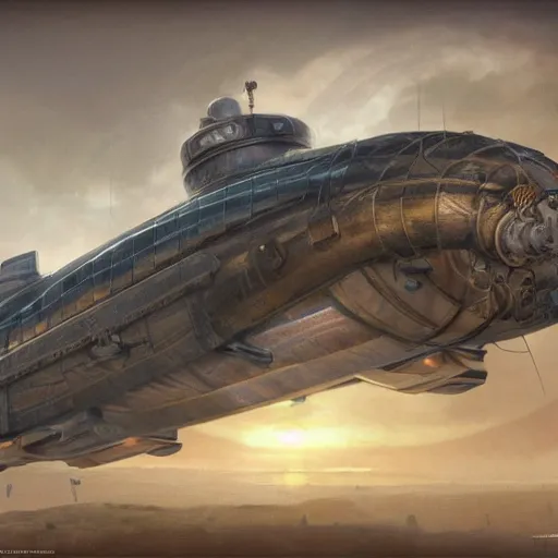 Prompt: a heavily armed airship shaped like a manatee, steampunk, ultra realistic, concept art, intricate details, highly detailed, photorealistic, octane render, 8 k, unreal engine, art by frank frazetta, simon bisley, brom