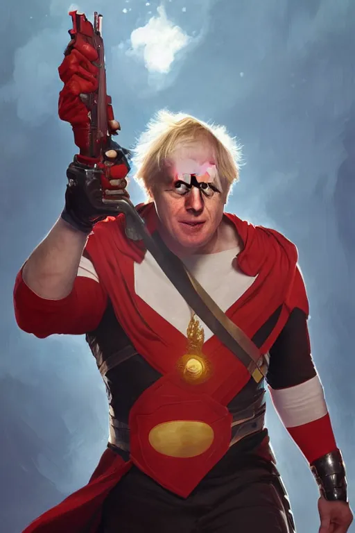 Image similar to Boris Johnson as a superhero Captain Great Britain, portrait, highly detailed, digital painting, artstation, concept art, smooth, sharp focus, soft volumetric lights, illustration, cinematic lighting, art by artgerm and greg rutkowski and alphonse mucha