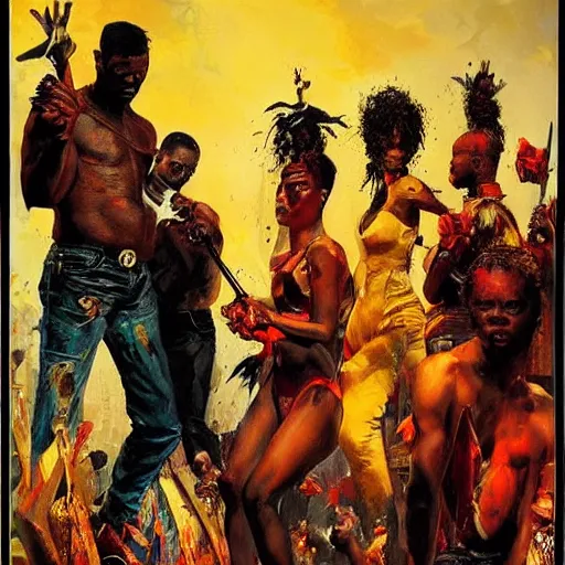 Prompt: french black royalty, painting by arthur suydam, trending on artstation, featured on deviantart, epic award winning painting